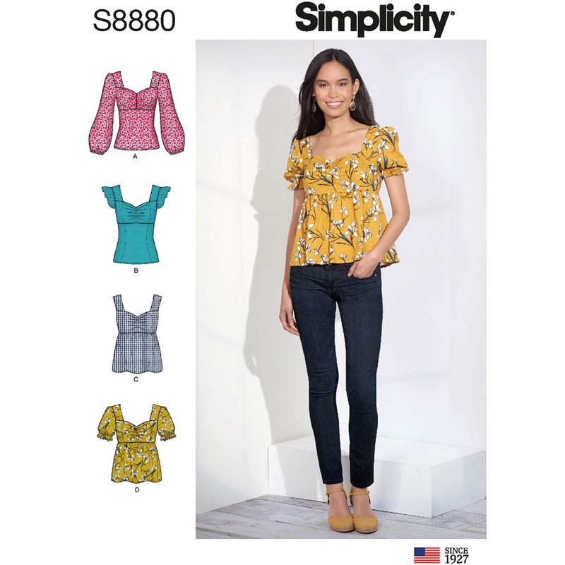 Misses' Tops Sizes 6-14 Simplicity Sewing Pattern 8880