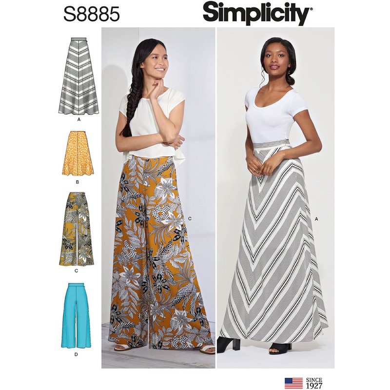 Misses' Skirt & Pants Sizes 6-14 Simplicity Sewing Pattern 8885