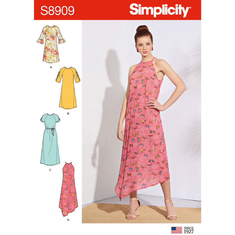 Misses' Dresses Sizes 16-24 Simplicity Sewing Pattern 8909