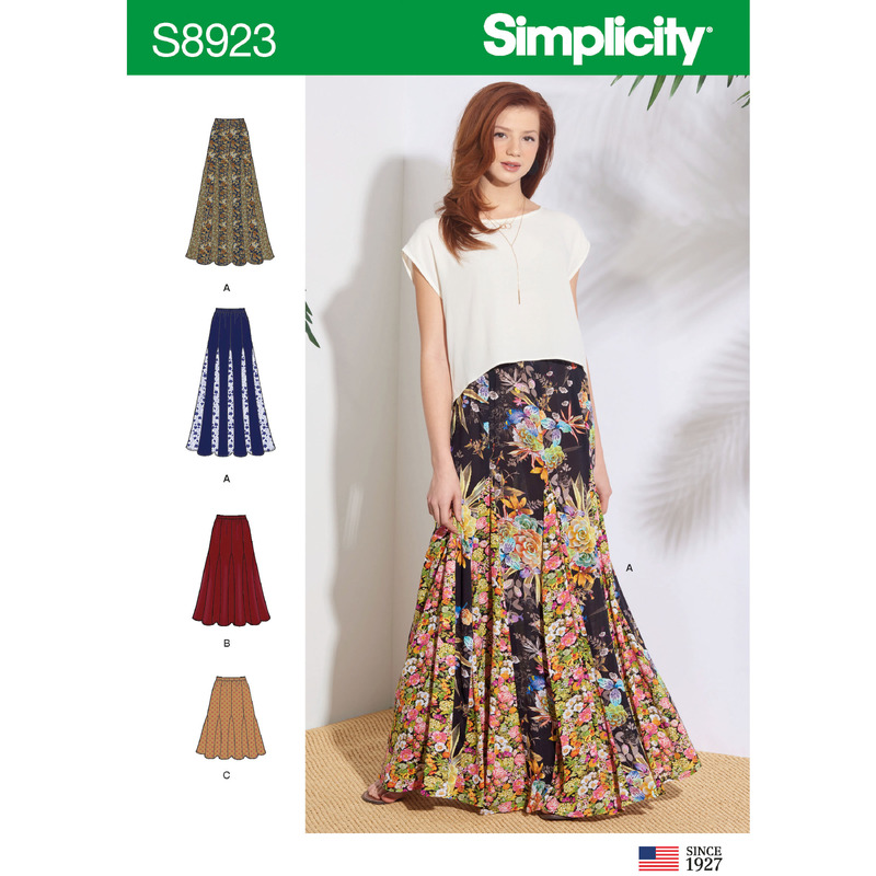 Misses' Pull-On Skirts Sizes 6-14 Simplicity Sewing Pattern 8923