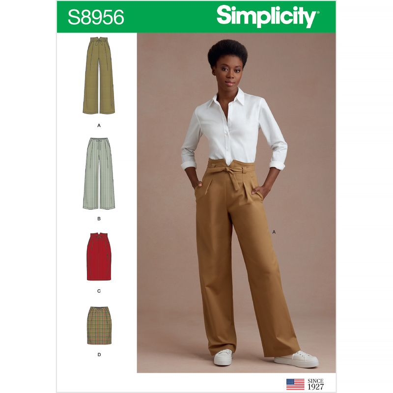 Misses' Pants & Skirts Sizes 4-12 Simplicity Sewing Pattern 8956