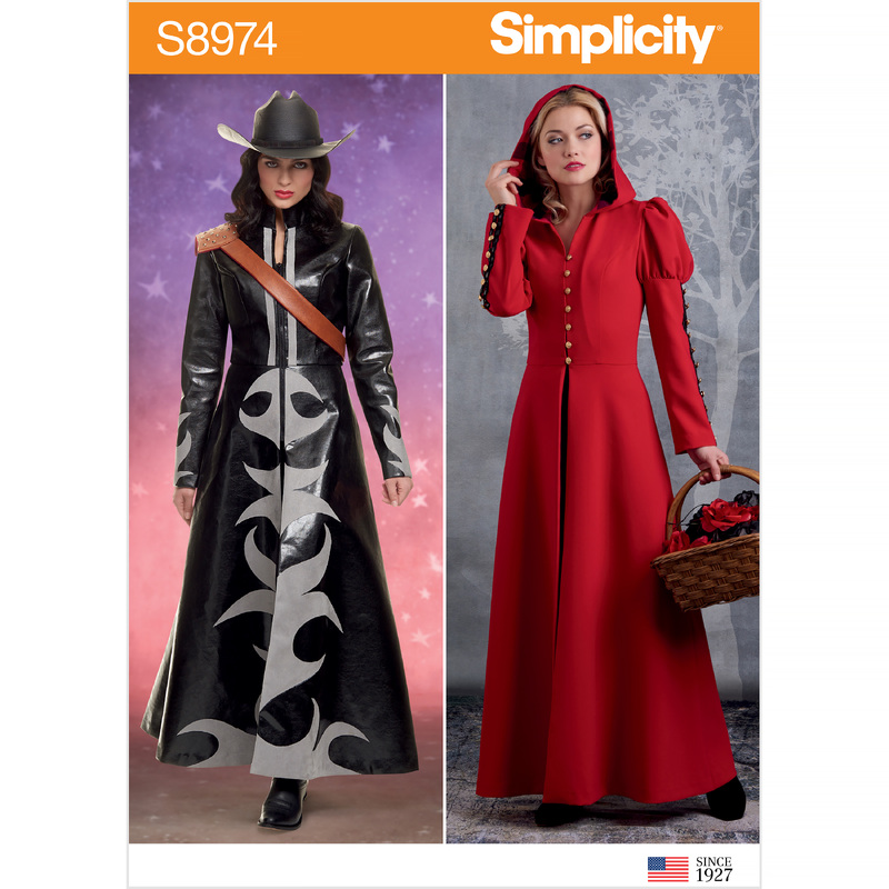 Misses' Cosplay Coat Costume Sizes 14-22, Simplicity Sewing Pattern 8974