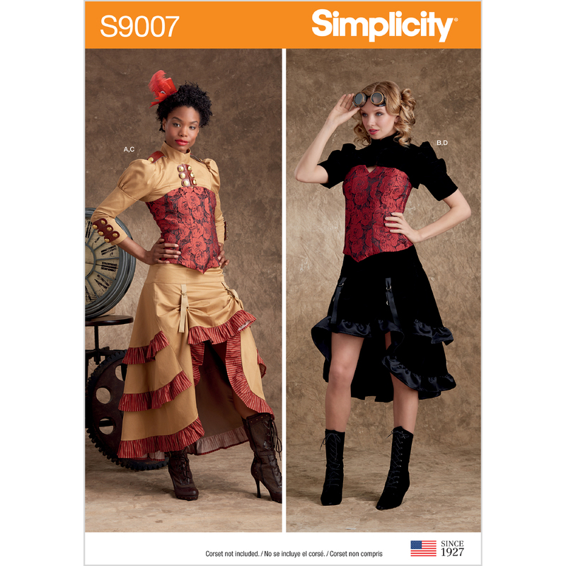 Misses' Steampunk Costumes Sizes 6-14, Simplicity Sewing Pattern 9007