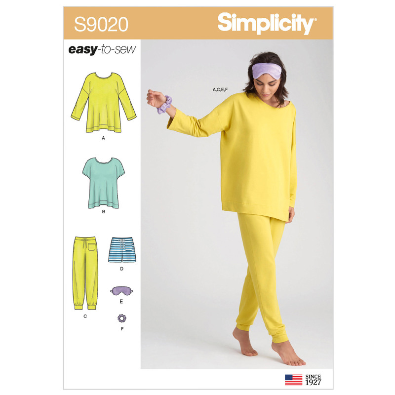 Misses' Sleepwear Knit Tops, Pants, Shorts & Accessories Simplicity Pattern 9020