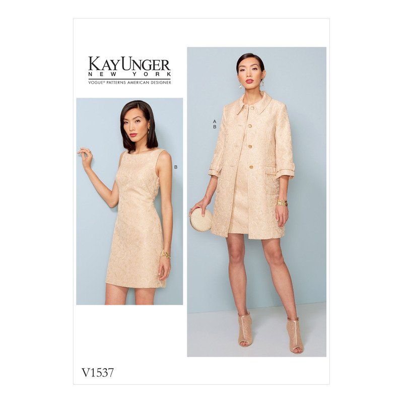 Vogue Sewing Pattern Misses' Princess Seam Jacket and V-Back Dress with Straps 1537 A5 (Sizes 6-14)