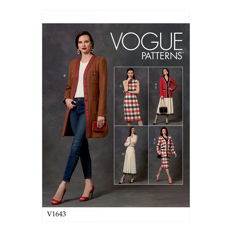 Vogue Sewing Pattern Misses'/Misses' Petite Jacket, Dress and Skirt 1643E5 (Sizes 14-22)