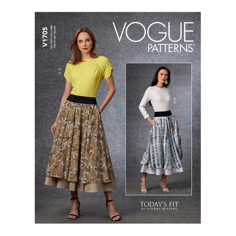 Vogue Sewing Pattern Misses' Top & Skirt 1705A