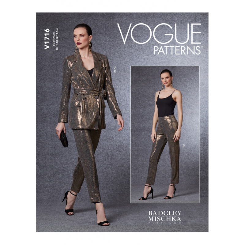 Vogue Sewing Pattern - Misses' Blazer, Belt & Pants 1716B5