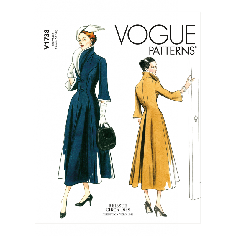 Vogue Sewing Pattern Misses' Wide-Collar, Fit-and-Flare Dress 1738E5 (Sizes 14-22)