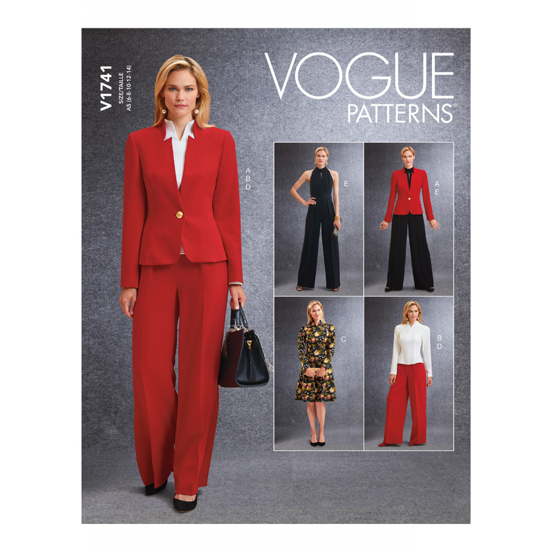 Vogue Sewing Pattern Misses' Jacket, Top, Dress, Pants and Jumpsuit 1741 A5 (Sizes 6-14)