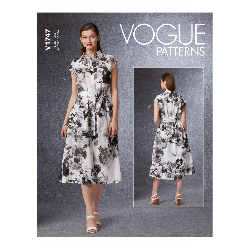 Vogue Sewing Pattern Misses' Dress and Belt 1747 A5 (Sizes 6-14)