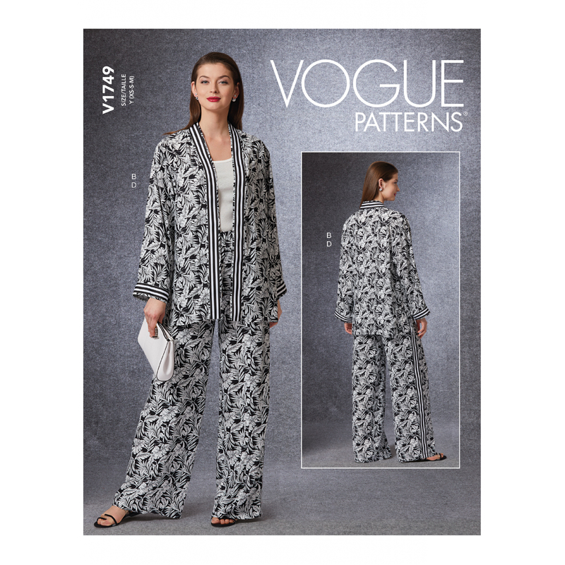 Vogue Sewing Pattern Misses' Vest, Jacket and Pants 1749y (Sizes XS-S-M)