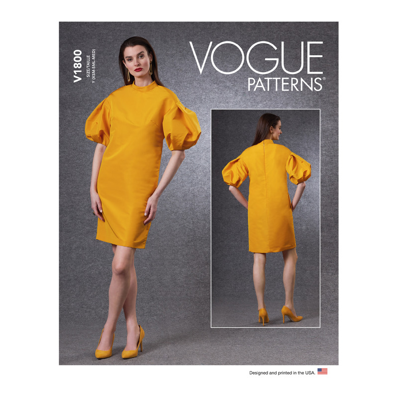 Vogue Sewing Pattern Misses' Dress 1800y (Sizes XS-S-M)