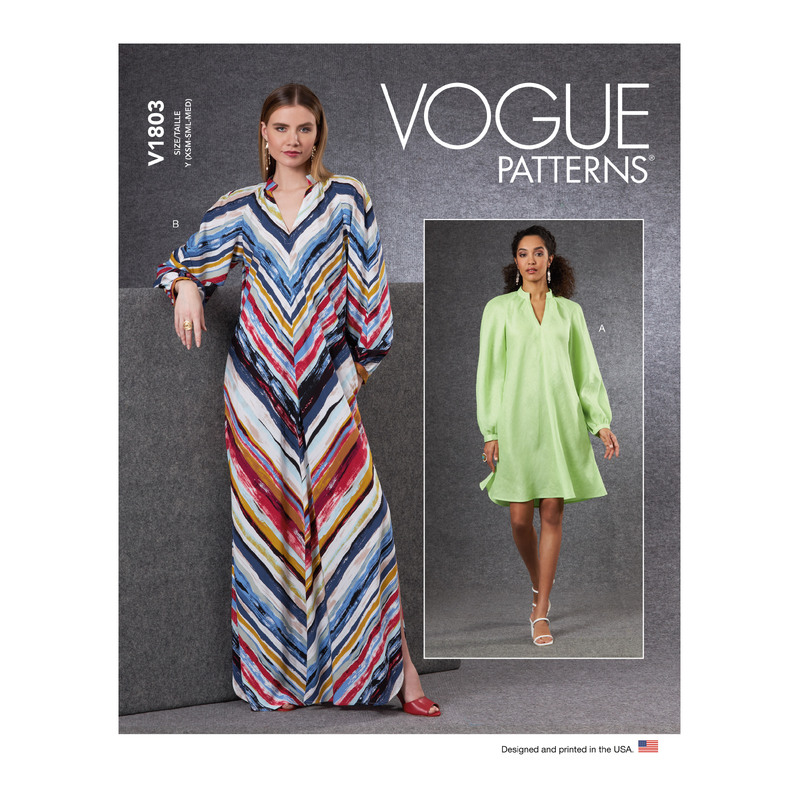 Vogue Sewing Pattern Misses' Dresses 1803y (Sizes XS-S-M)