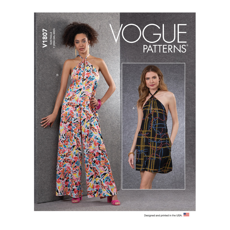 Vogue Sewing Pattern Misses' & Misses' Petite Jumpsuit 1807y (Sizes XS-S-M)