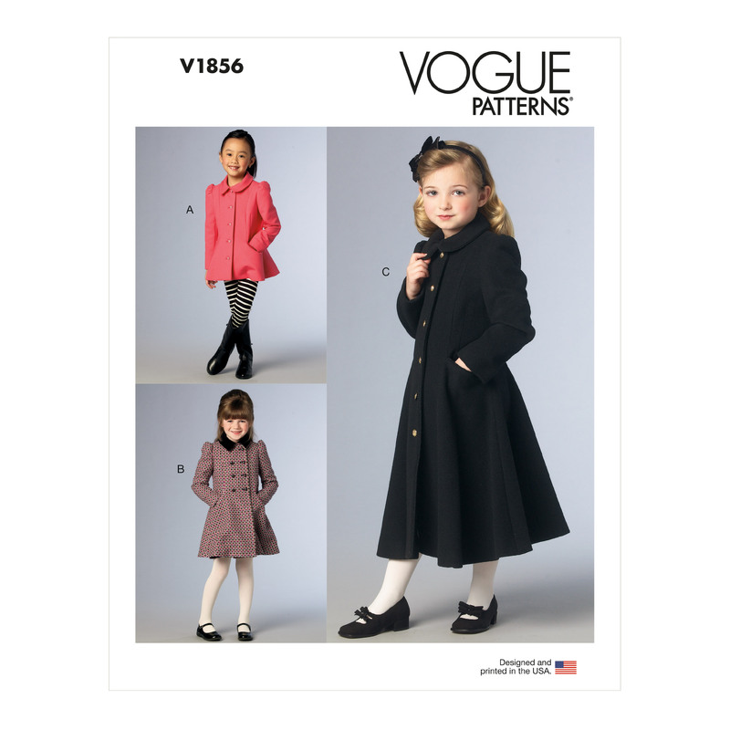 Vogue Sewing Pattern Children's and Girls' Jacket and Coat 1856CDD (Sizes 2-5)