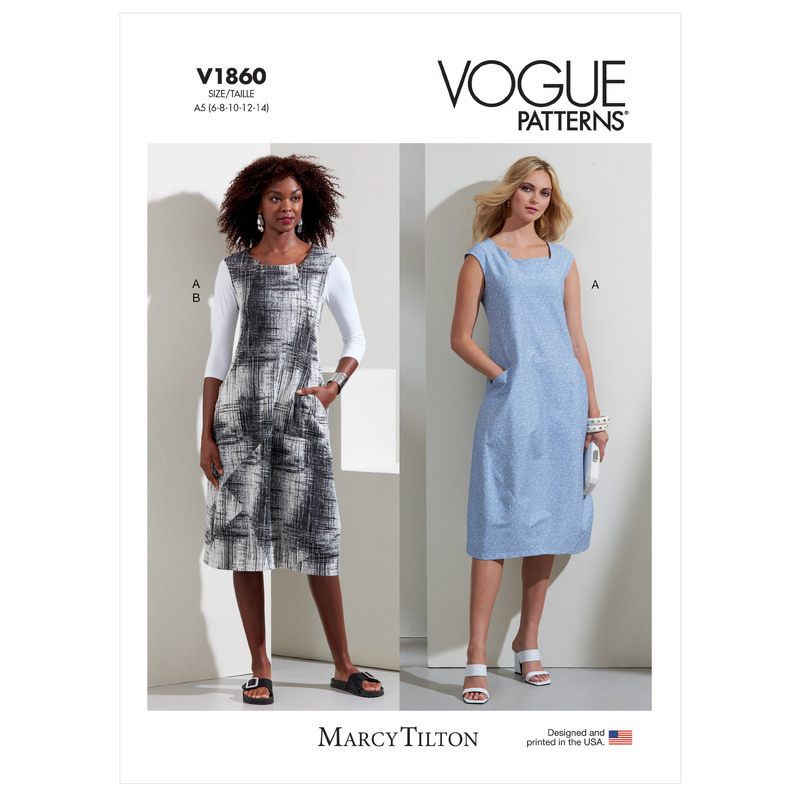 Vogue Sewing Pattern Misses' Dress and Knit Top 1860 A5 (Sizes 6-14)