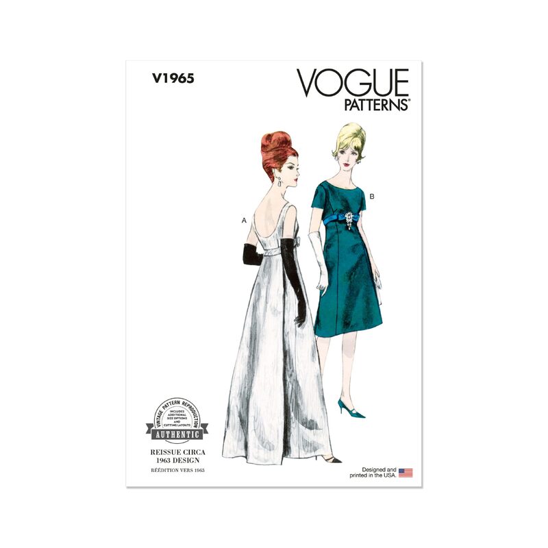 Vogue Patterns V1965y5 Misses’ One Piece Evening Dress sizes 18-26