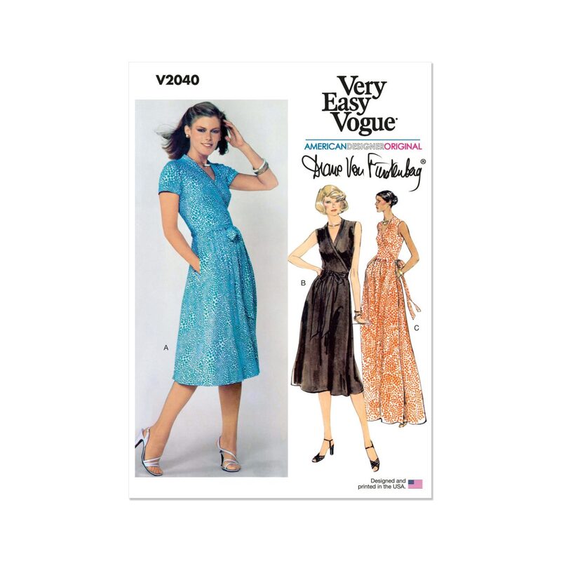 Vogue Patterns V2040h5 Misses’ Front Wrap Dresses by Diane von Furstenberg size 6-14