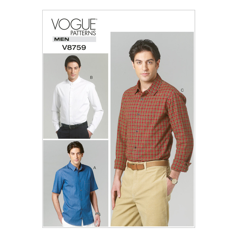 Vogue Sewing Pattern Men's Shirt 8759MUU (Sizes 34-40)