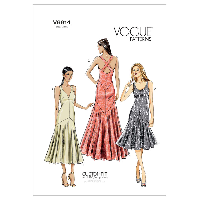 Vogue Sewing Pattern Misses' Dress 8814 A5 (Sizes 6-14)