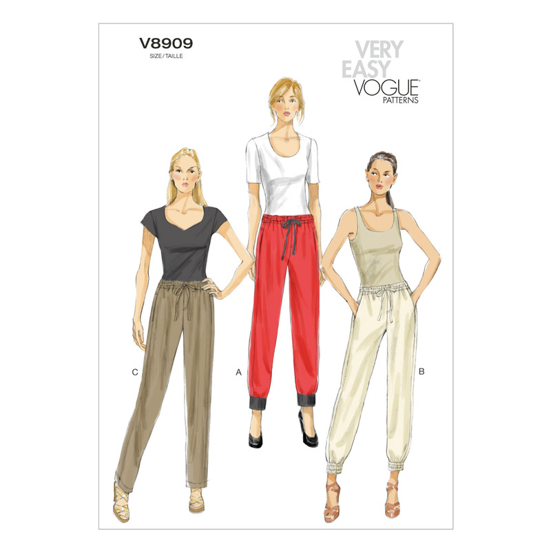 Vogue Sewing Pattern Misses' Pants 8909ZZ (Sizes L-XL-XXL)