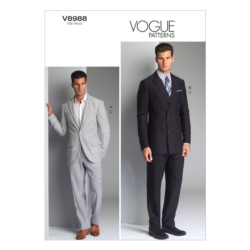 Vogue Sewing Pattern Men's Jacket and Pants 8988MUU (Sizes 34-40)