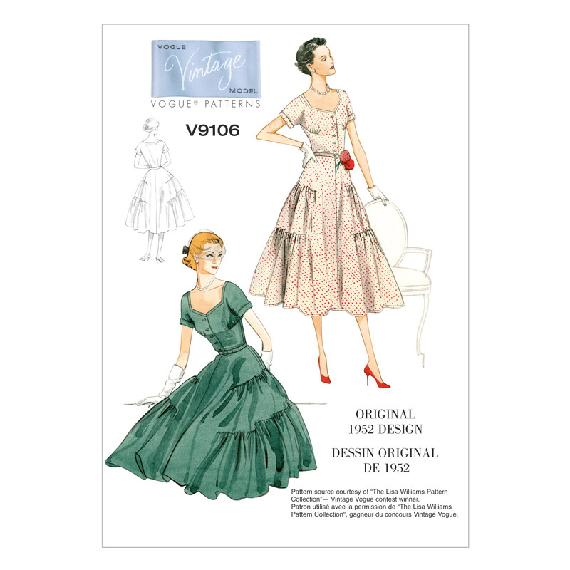 Vogue Sewing Pattern Misses' Dress and Belt 9106 A5 (Sizes 6-14)