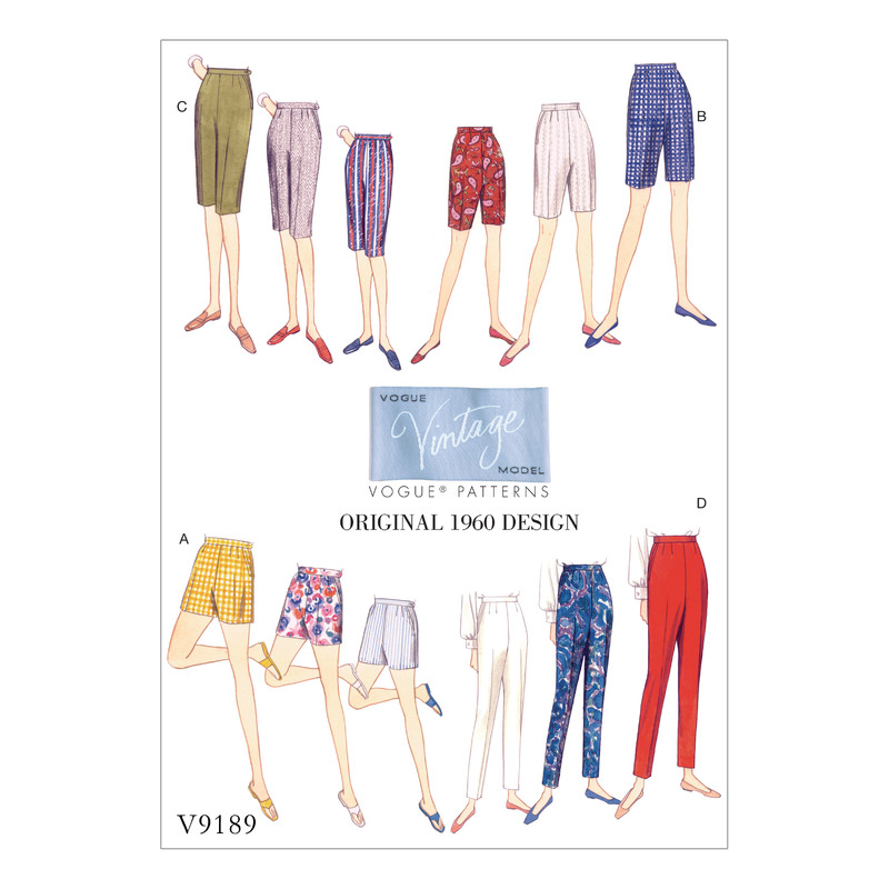 Vogue Sewing Pattern Misses' Shorts and Tapered Pants 9189 A5 (Sizes 6-14)