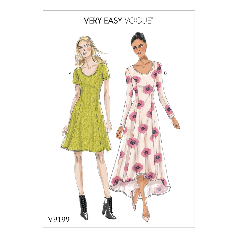 Vogue Sewing Pattern Misses' Knit Fit and Flare Dresses 9199 A5 (Sizes 6-14)