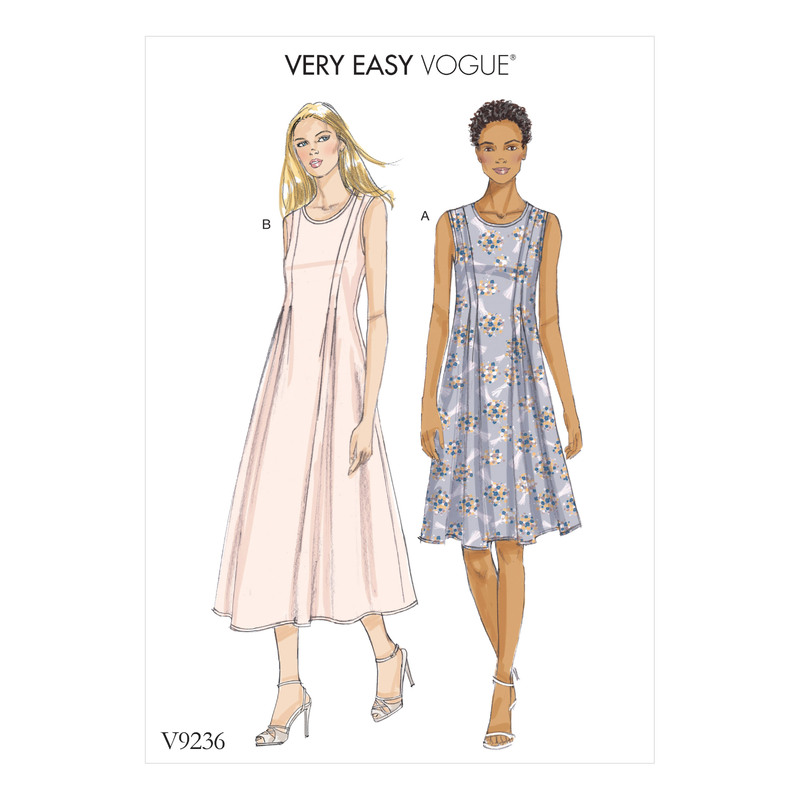 Vogue Sewing Pattern Misses' Released-Pleat Fit-and-Flare Dresses 9236 A5 (Sizes 6-14)