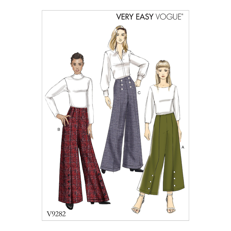 Vogue Sewing Pattern Misses' High-Waisted Pants with Button Detail 9282OSZ