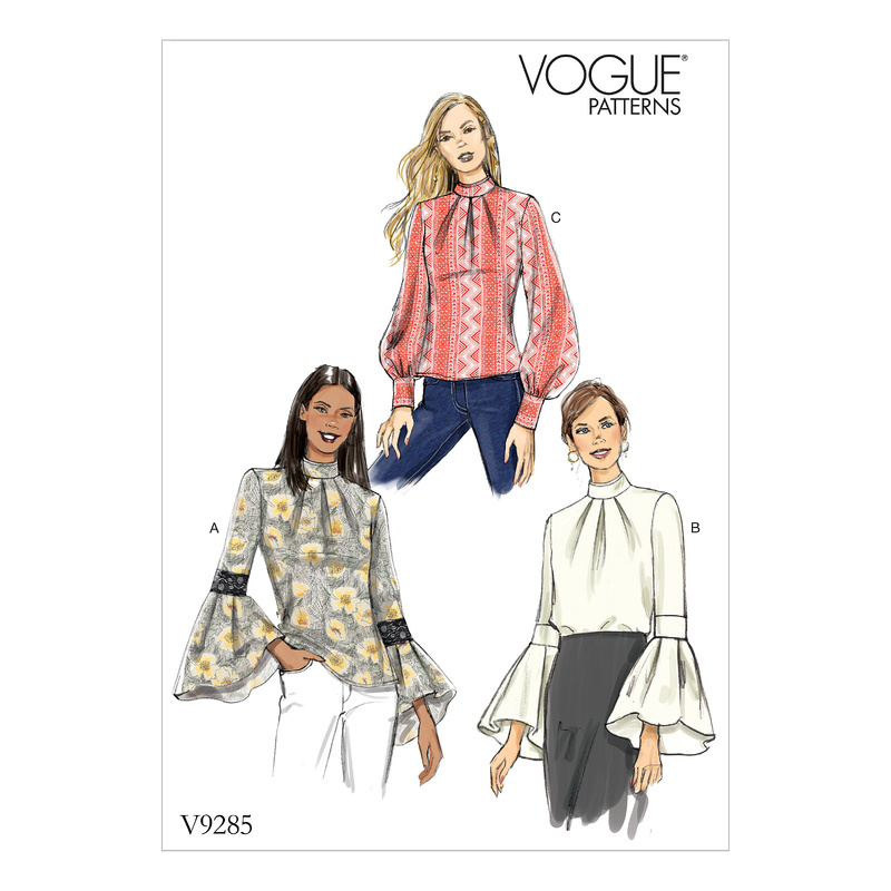 Vogue Sewing Pattern Misses' Top with Sleeve and CuFF (Sizes 16-22) Variations 9285E5 (Sizes 14-22)