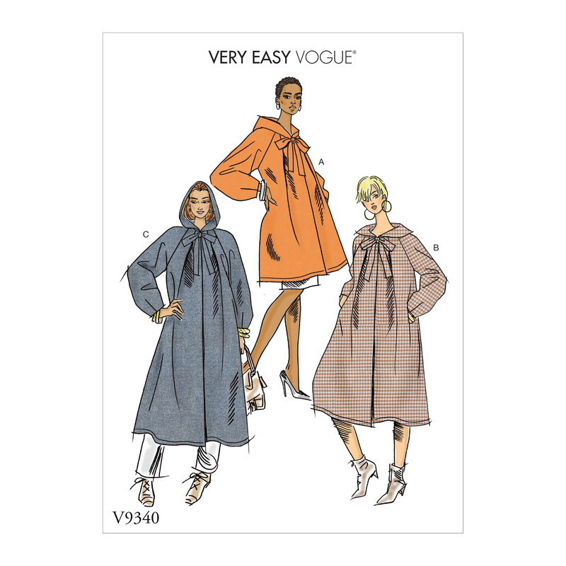 Vogue Sewing Pattern Misses' Coat 9340y (Sizes XS-S-M)