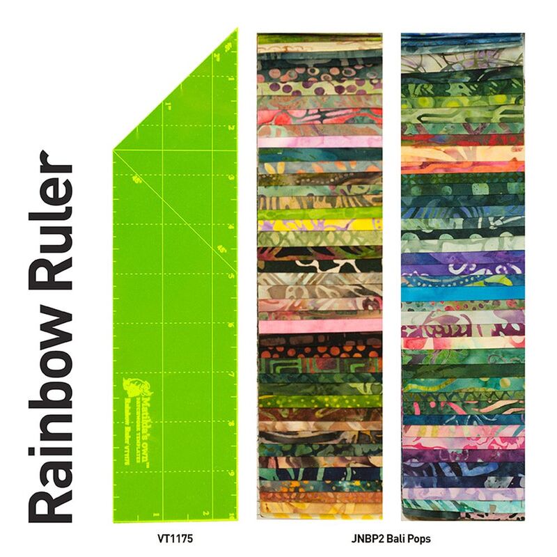 Matilda's Own Rainbow Ruler Patchwork Template 2.5 inch x 10 inch, VR1175