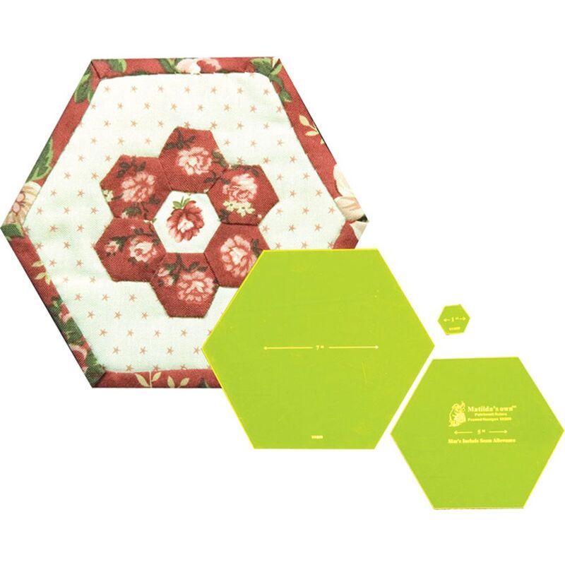 Framed Hexagon 3 Piece Patchwork Template Set, VT909