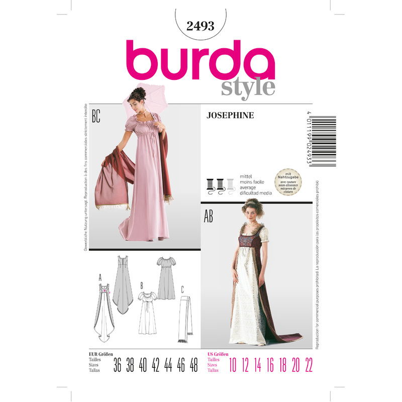 Burda Style B2493 Josephine Costume Sewing Pattern Burda Sewing Pattern 2493