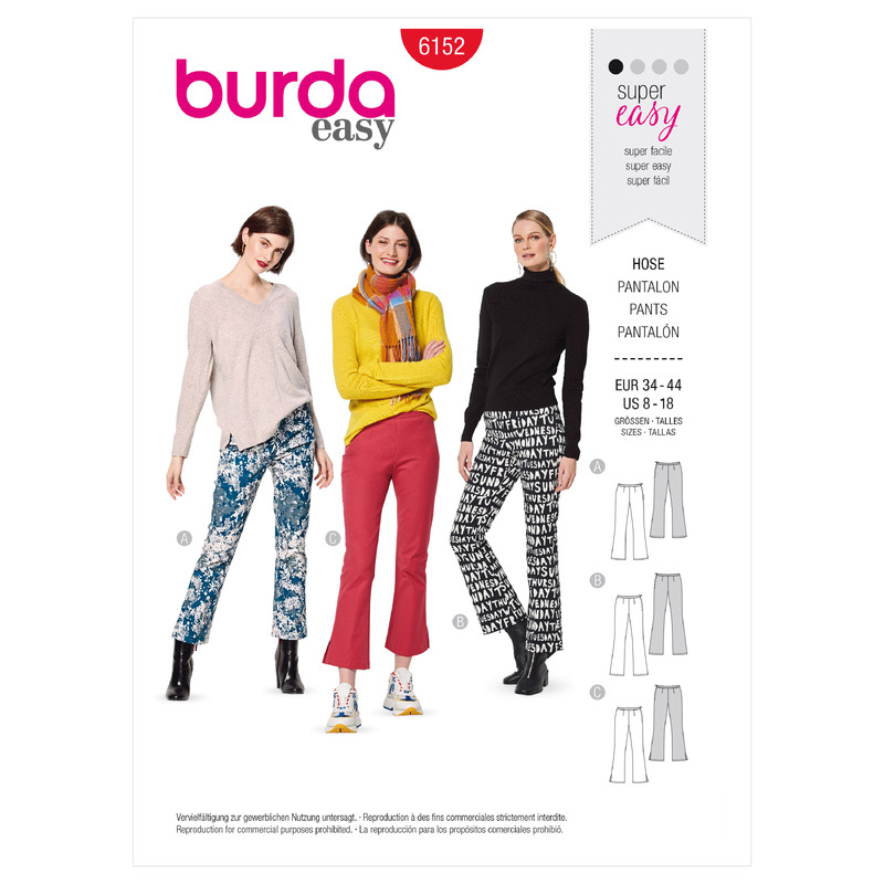 6152 BUR MISSES SKIRT / PANTS Burda Sewing Pattern 6152