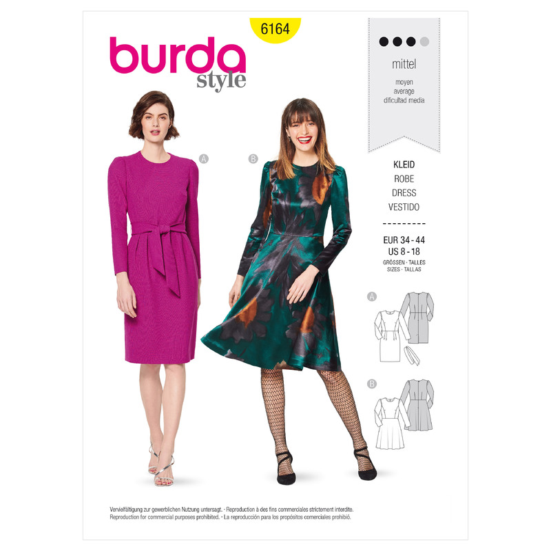 6164 BUR MISSES DRESS Burda Sewing Pattern 6164