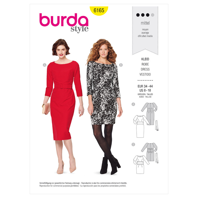 6165 BUR MISSES DRESS Burda Sewing Pattern 6165