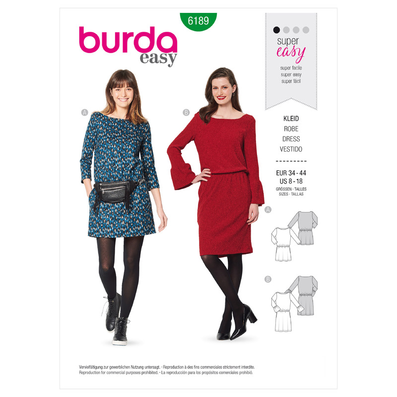 6189 BUR MISSES DRESS Burda Sewing Pattern 6189