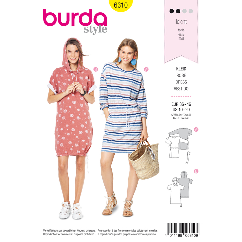 Burda Style Pattern 6310 Misses' shirt dress Burda Sewing Pattern 6310