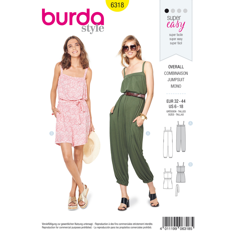 Burda Style Pattern 6318 Misses' jumpsuit Burda Sewing Pattern 6318