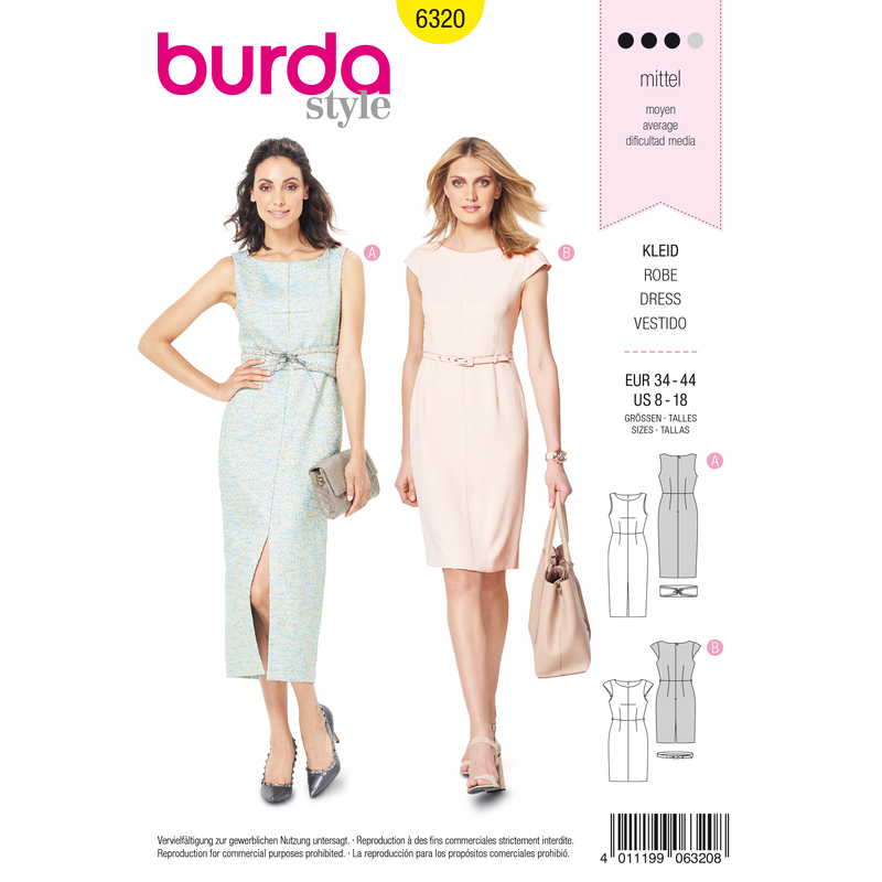 Burda Style Pattern 6320 Misses' sheath dress Burda Sewing Pattern 6320