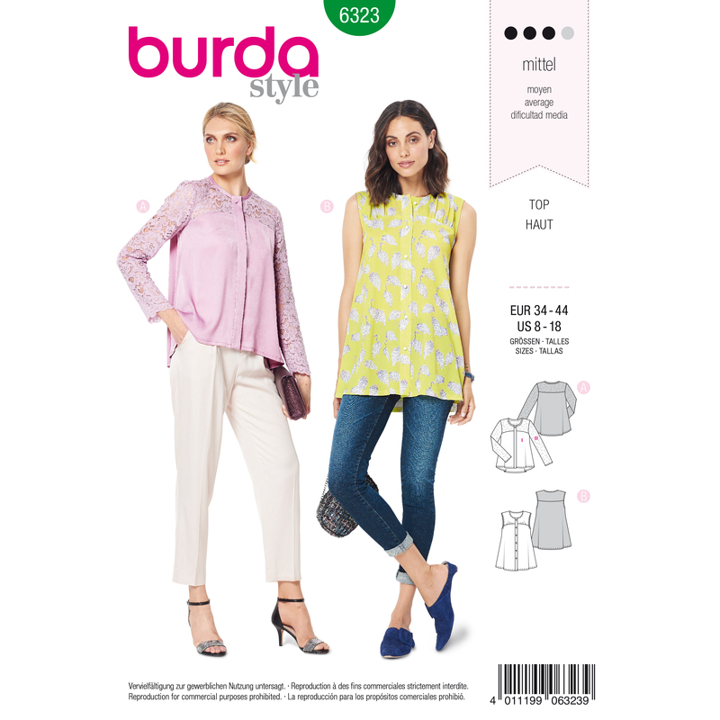 Burda Style Pattern 6323 Misses' blouse with yoke Burda Sewing Pattern 6323