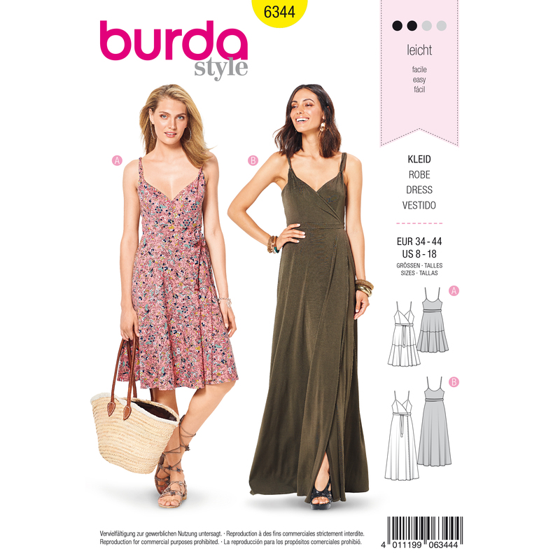 Burda Style Pattern 6344 Misses' wrap dress Burda Sewing Pattern 6344