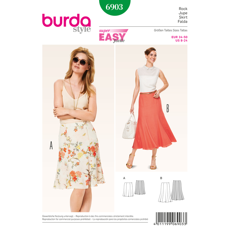 Burda B6903 Burda Style Skirts Sewing Pattern Burda Sewing Pattern 6903