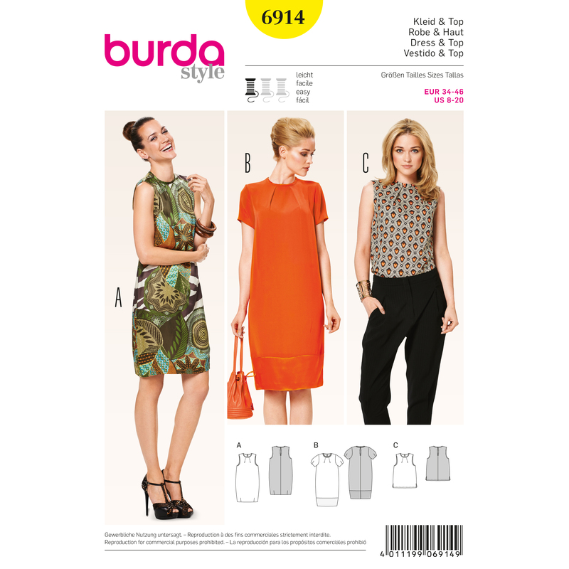 Burda B6914 Burda Style Dresses Sewing Pattern Burda Sewing Pattern 6914