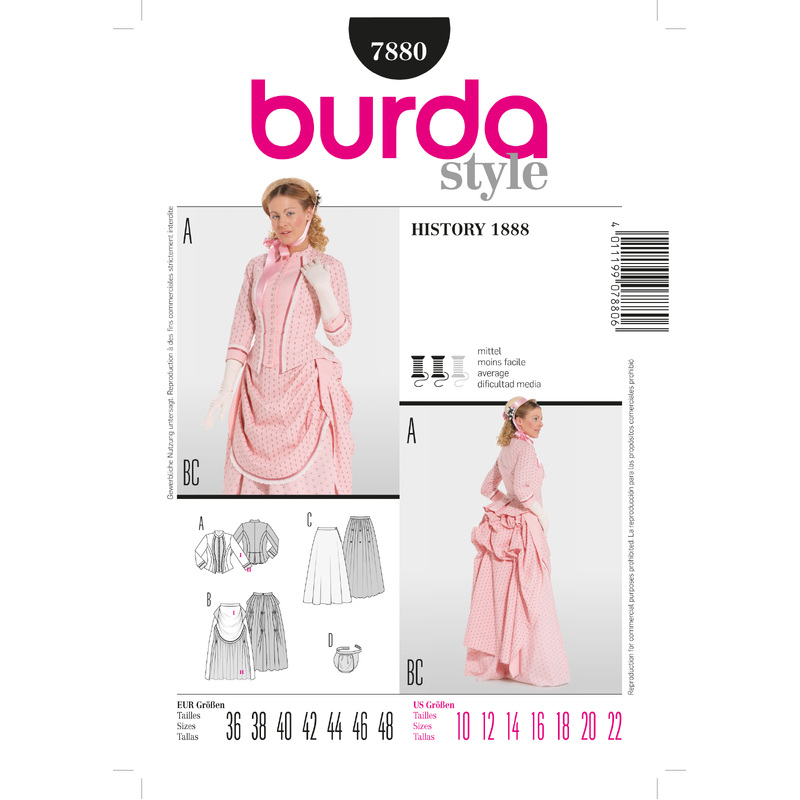 Burda B7880 Burda Style, History 1888 Burda Sewing Pattern 7880