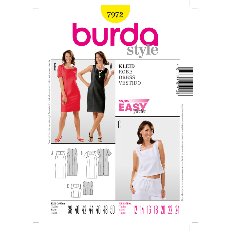 Burda B7972 Dress Sewing Pattern Burda Sewing Pattern 7972